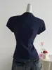 Camisa Feminina Manga Curta Slim Casual Diária para Trabalho, Estampa de Bolinhas, Exportação Europeia e Americana 2025, Mais Vendida