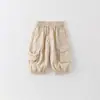 Calça Curta de Verão Fina para Menino, Calça Cargo com Bolsos Grandes de Desenho Animado para Meninos, Calça Jogger Respirável para Bebês e Crianças Pequenas, Classe A