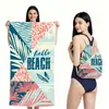 Toalla de playa plegable de gran tamaño 80X160, toalla de baño estampada, toalla de playa integrada, bolsa integrada, portátil