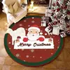 Tapete de Natal Chifres de Veado Sinos Tapete Tapete de Árvore de Natal Vermelha Decoração de Feriado para Sala de Estar Veludo Cristalizado Tapete Antiderrapante