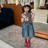 Jeans para Niñas 2025 Verano Nuevo Estilo Moda Coreana Infantil Pantalones Cortos de Mezclilla para Niños Mayores Pantalones Cortos Rectos Finos