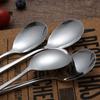 Cuchara de acero inoxidable 304, cuchara de postre coreana, cuchara de comedor para el hogar, cuchara para mezclar de mango largo para café, venta al por mayor de fábrica
