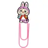 Marcador de Libros de Dibujos Animados Pvc Labubu Transfronterizo Clip de Papel Metálico DIY Suministros de Oficina Clip de Papel Grande Creativo Lindo