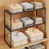Prateleira Divisória de Guarda-Roupa, Prateleira Extensível para Armário de Quarto, Rack de Armazenamento Doméstico para Roupas e Itens Diversos