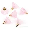 Colgante de cuentas de loto con esmalte de color transparente Colgante de cristal de loto natural Pendientes de estilo antiguo Colgante Accesorios de joyería DIY