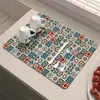 Alfombrilla de desagüe de cocina estilo persa americano, alfombrilla resistente a las manchas para encimera, alfombrilla de secado rápido para cafetera, alfombrilla absorbente de tierra de diatomeas para mesa de comedor