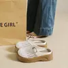Pantuflas de Medio Uso Cerradas para Mujer, Modernas y Elegantes, Nuevas 2026, Transpirables de Malla, con Suela Suave y Suelas Gruesas Estilo Francés