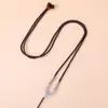 Corda de milho enrolada colar de contas douradas corda diy tecelagem manual joia pingente de brincadeira cultural corda de contas ajustável