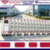 Portão Retrátil de Aço Inoxidável Portão Retrátil de Fábrica Comunitária À Prova de Vento Durável Proteção de Segurança Portão Retrátil Automático com Controle Remoto