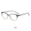 Óculos Cat-Eye Retrô com Armação Cor Chá Frio, Anti-Luz Azul, Lentes Sem Grau, Adequado para Miopia, Visual Natural, Armação de Óculos Ultrafina para Mulheres