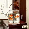 Aquário redondo de plástico de peça única, inquebrável, para aquário na sala de estar, ecológico, moldado, tamanho de mesa, pequeno, à prova de estilhaços, imitação de vidro