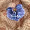 Flor Artificial Borboleta Estilo Fada Série Orquídea Clipe para Franja Novo Estilo Chinês Grampo de Cabelo Grampo para Coque na Parte de Trás da Cabeça Ornamento de Cabelo para Mulheres