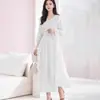 Miyak Comércio Exterior Africano Transfronteiriço Tamanho Grande Cor Sólida Moda Babado Emagrecedor Decote V Vestido Elegante