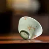 Tazas Maestras de Pared Delgada Hechas a Mano de las Dinastías Tang y Song, Tazas de Té de Bambú Pintadas a Mano con Azul y Blanco Bajo Esmalte, Taza Individual para Uso Doméstico, Taza de Degustación de Té Kung Fu