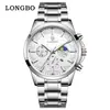 Reloj de cuarzo para hombre marca Longbo, reloj casual simple para parejas, reloj impermeable para hombre