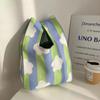Ins Internet celebridade bolsa feminina malha lã balde saco japonês e coreano estilo all-match bolsa casual bolsa tote lancheira saco