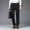 Nuevos Pantalones Casuales de Negocios para Hombre Otoño e Invierno Cintura Alta Elásticos Largos Pantalones Negros de Pierna Recta Pantalones de Hombre Caballero de Negocios