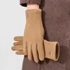 Guantes Rellenos para Mujer 2025 Otoño e Invierno Estilo Nuevo Gama Alta Impermeables y a Prueba de Frío Ciclismo y Conducción Pantalla Táctil Cálidos Guantes de Algodón