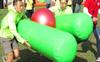 Divertidos Accesorios de Juego Cerdo Inflable Corriendo con los Tiempos Exterior Construcción de Grupo Equipo de Juego de Expansión Rodando Hacia Adelante