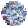 50 Pegatinas de Escena Invernal con Nieve, Decorativas Personalizadas para Maleta, Cuaderno, Guitarra, Pegamento Impermeable Removible, Pegatinas sin Repetir