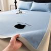 Tapete de seda de hielo de verano de tres piezas bordado de alta gama guisantes de hielo tapete para aire acondicionado lavable a máquina dormitorio individual tapete suave