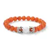 Pulsera tejida a mano con corona de lapislázuli europeo y americano de 8 mm, ágata negra, ágata roja, ojo de tigre, nicho original, venta al por mayor