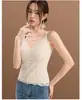 Estilo Otoño/Invierno Mousse Terciopelo Encaje Cuello en V Espalda Bonita Ropa Interior para Mujer Francesa Sexy Longitud Media Chaleco de Terciopelo Cepillado Ropa Interior Talla Grande