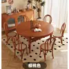 Juego de Mesa y Sillas de Comedor de Madera Maciza Estilo Retro en Color Nogal, Extensible y de Doble Uso para Apartamentos Pequeños, Incluye Servicio de Ensamblaje