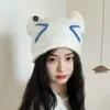 Gorro de punto para mujer otoño e invierno cálido a prueba de frío protección para las orejas gorro tipo jersey lazo estiliza el rostro gorro grueso para la cabeza gorro de punto