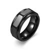Anillo giratorio personalizado con tuerca octogonal facetada para exportación transfronteriza, estilo punk para hombre, joyería de acero de titanio