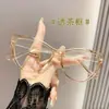 Armação de Óculos de Grau Triangular Retrô Estilo Gatinho Europeia e Americana Transfronteiriça Anti-Luz Azul Armação Grande Pode Ser Equipada com Lentes Planas para Miopia