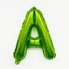 Set Combinado Transfronterizo 16 Pulgadas Inglés A-Z Fruta Verde Letra Globos de Papel de Aluminio Verde Claro Globos con Números de Cumpleaños