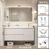Combinación de Gabinete Inteligente para Baño Estilo Crema Lujo Ligero Moderno Simple Baño Cerámica Lavabo Integrado Lavabo Lavabo