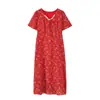 Vestido Floral Francês Inno para Mulheres Plus Size com Decote V 2026 Verão Elegante Cintura Marcada Vestido para Pausa para Chá de Férias 254842