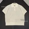 26 Verão Novo Estilo L/P Estilo Old Money Suéter Vazado Mistura de Seda Malha Fina Manga Curta Camiseta Top Feminino