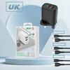 Cargador multiportátil cabezal de carga 5V3A regulaciones europeas, americanas y británicas son adecuados para enchufe cargador de teléfono móvil Apple Huawei