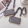 Patrón Chidori Japonés y Coreano Adecuado para Funda de Cuero para Teléfono Móvil Iphone15 12Pro Cuerda Cruzada 14Plus Cubierta Protectora 13Mini