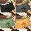 Roupa íntima masculina 75D cintura larga seda de leite plus size respirável cintura média cueca boxer masculina outono e inverno em estoque atacado