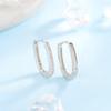 Pendientes de Diamante s925 Moda Femenina Elegante Hebilla de Cierre con Baño en Oreja Tendencia de Internet Cuadrado Geométrico Joyería de Tremella Simple Sentido de Alta Gama