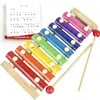 Xilofone Divertido Musical de Batida de Oito Tons para Crianças Brinquedos Educacionais de Batida para Bebês Educação Infantil 1-2 Anos