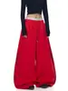 Pantalones Casuales de Pierna Ancha con Cordón Estilo Jazz Americano de Año Nuevo para Mujer, Pantalones Deportivos Rojos Simples de Invierno con Caída para Hombres y Mujeres