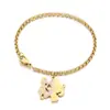 Moderna y Dulce Multi-Estilo Corazón Hueco Forma de Corazón Cadena de Perlas para Padres e Hijos de Cintura Alta Día de la Madre Acero Inoxidable Pulsera para Mamá