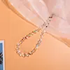 Versão coreana de conjunto de colar de cristal transparente em forma de coração colar de contas de amor joias populares do Instagram atacado