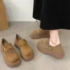 Sapatos Birkenstock Femininos com Solado Grosso para Aumentar a Altura 2026 Outono Novo Slip-On Mocassins Casuais Retrô