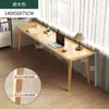 Mesa Dupla, Mesa Longa com Pés de Madeira Maciça, Mesa Estreita Contra a Janela e a Parede, Mesa de Escritório, Mesa para Computador, Mesa de Trabalho, Quarto de Casa