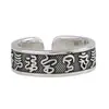 Rey del Ciervo Dorado Vintage Anillo de Joyería de Plata con Escritura Mori Zhitian para Hombres y Mujeres Anillo de Plata S925 Joyería