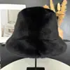 Sombrero de pescador de felpa transfronterizo, sombrero de cubo de piel sintética de visón de color liso para mujer, forro polar de invierno, engrosado, cálido, sombrero de cubo liso