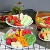 Modelo de Bloque de Fruta Simulada Fresa Plátano Manzana Mango Pitahaya Cubitos Partículas de Kiwi Amarillo Adornos Accesorios de Comida y Juego