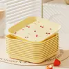 Plato Cuadrado de Plástico para Snacks Casero Plato Coreano para Huesos de Cereza Plato para Snacks de Frutas Fruta Deshidratada Plato para Desechos de Huesos de Mesa de Comedor