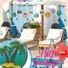 10 Piezas Adornos de Árbol de Verano Colgantes de Madera de Doble Capa Decoración Colgante Estilo Playa de Verano con Agujero para Cuerda Colgante Decorativo